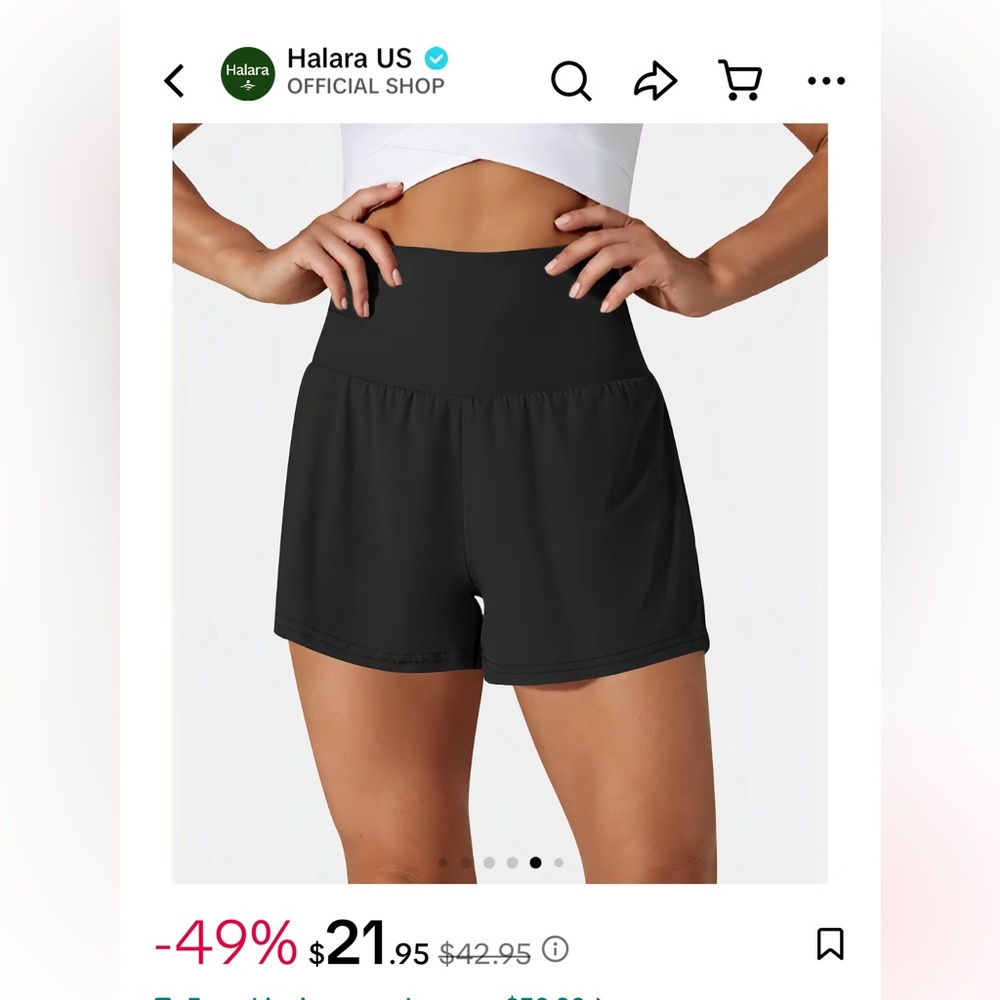 HALARA Black High Waist Shorts
